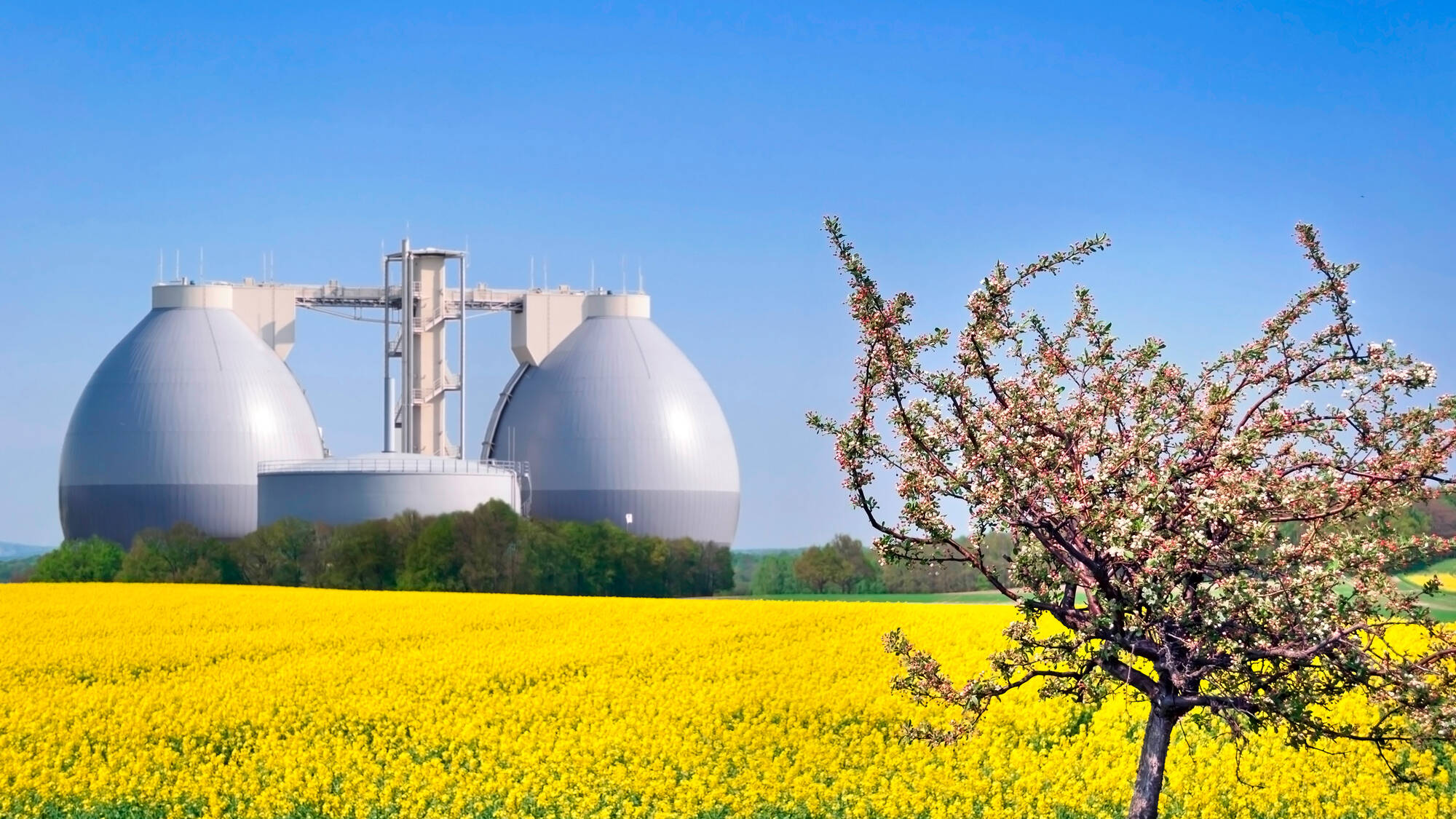 Usine de biogaz, une énergie renouvelable qui peut remplace le gaz naturel. 