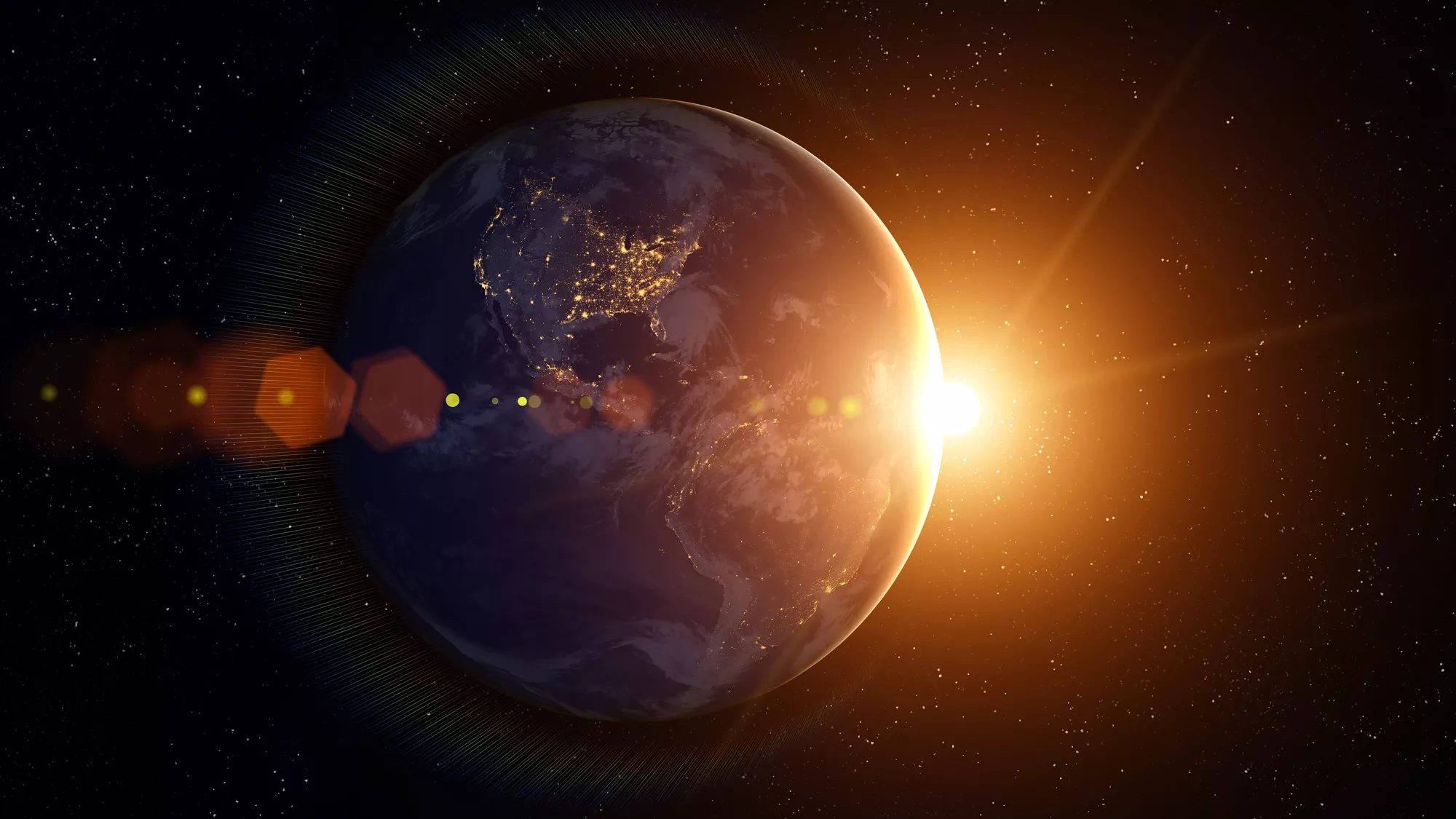 La terre et le soleil, source inépuisable d'énergie renouvelable. 