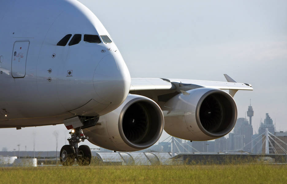 Un Airbus 380 du projet ZEROe pressenti pour fonctionner à l'hydrogène liquide vert. 