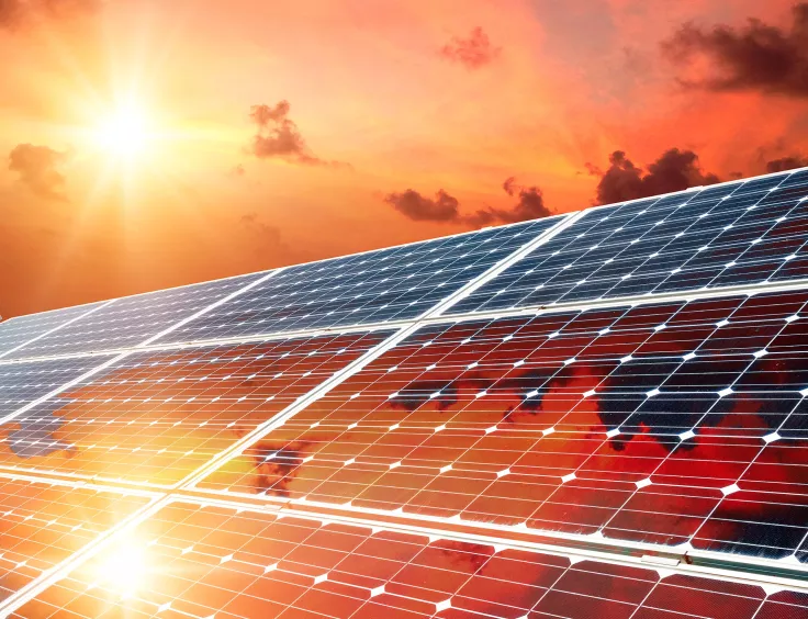 Toit solaire pour symboliser les énergies renouvelables. 